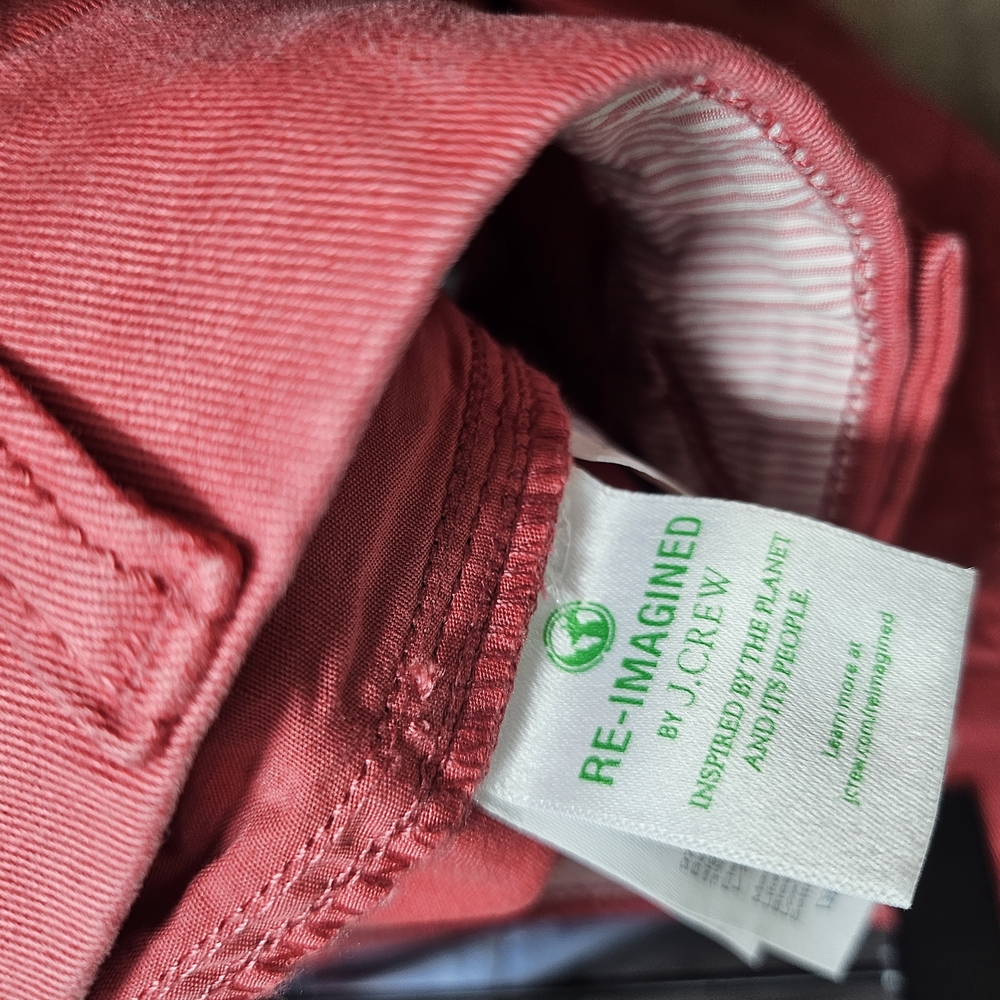 J. Crew Red and Pink Bermuda Shorts Tailored Cotton Blend - Picture 5 of 7